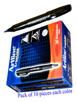 Artline Ergoline Roller Ball Pen 0.5mm Colors Blue, Green, Black & Red (40 Pens)