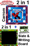 Marvel Ultimate Spiderman Carrom Board + Ben 10 Omniverse Writing Board cum Slate